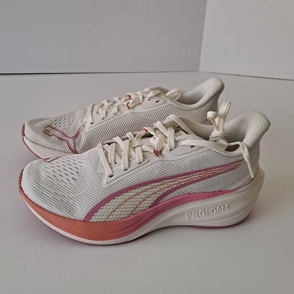 NWB Puma Darter Pro Fade Instant Running Shoes Warm White Pink Womens Size 7 - Picture 7 of 13